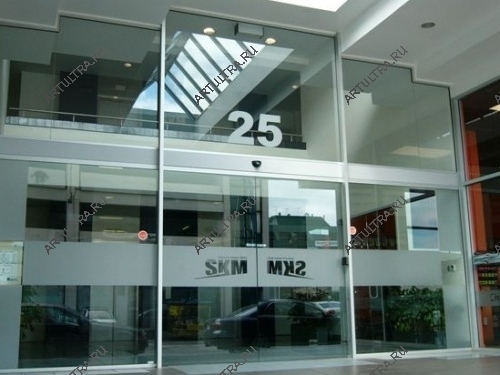 Автоматическая дверь с матовым декором