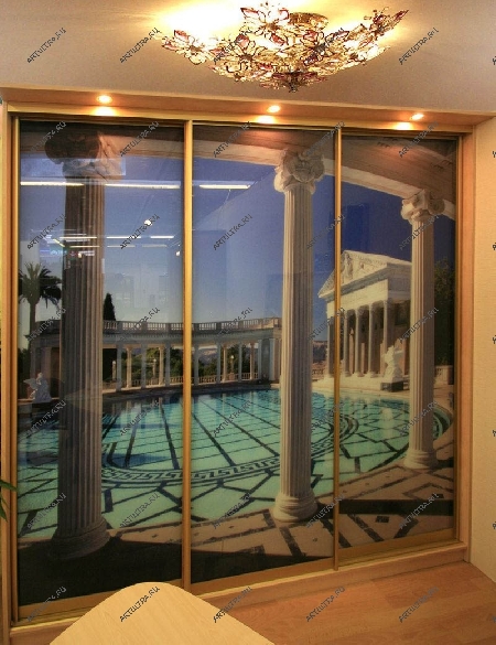 Подсветка шкафа купе с фотопечатью