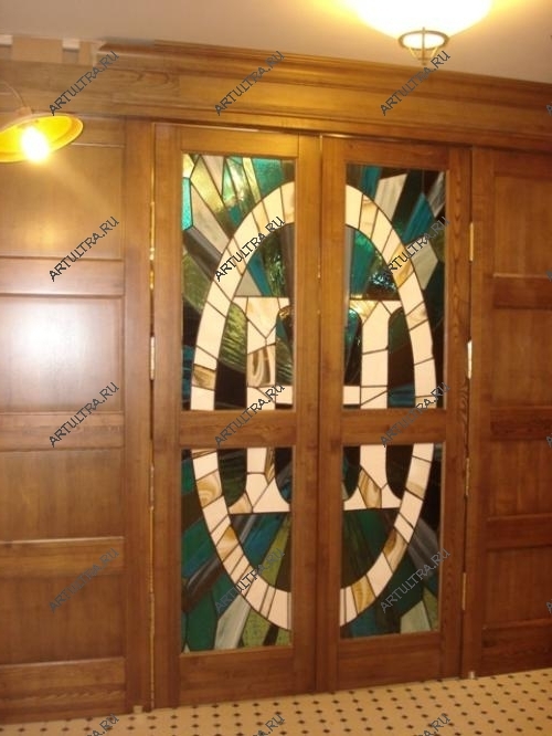 Подсветка шкафа купе с витражом Тиффани