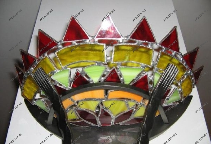 Витражный светильник для кухни, изготовленный по фьюзинг-технологии