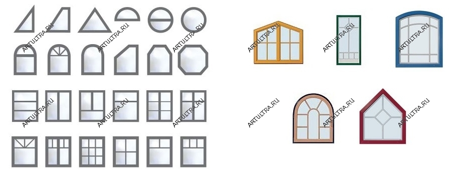 Варианты форм окон с витражами