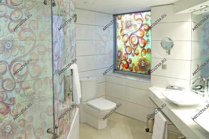 душевая витражная перегородка в ванную