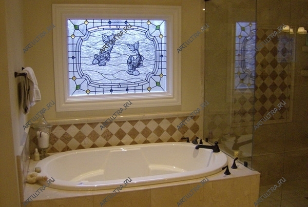 стационарная глухая пергородка в ванной