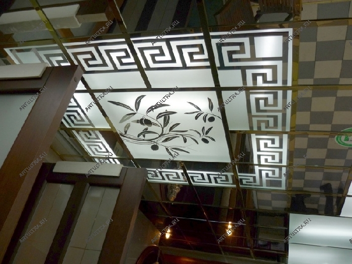 Пескоструйный потолок с внутренней подсветкой