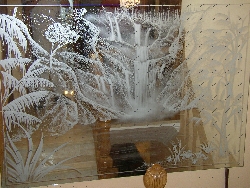 Пескоструй на зеркале