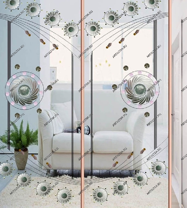 Трафаретная печать на стекле двери