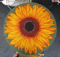 Витражная роспись стола - подсолнух