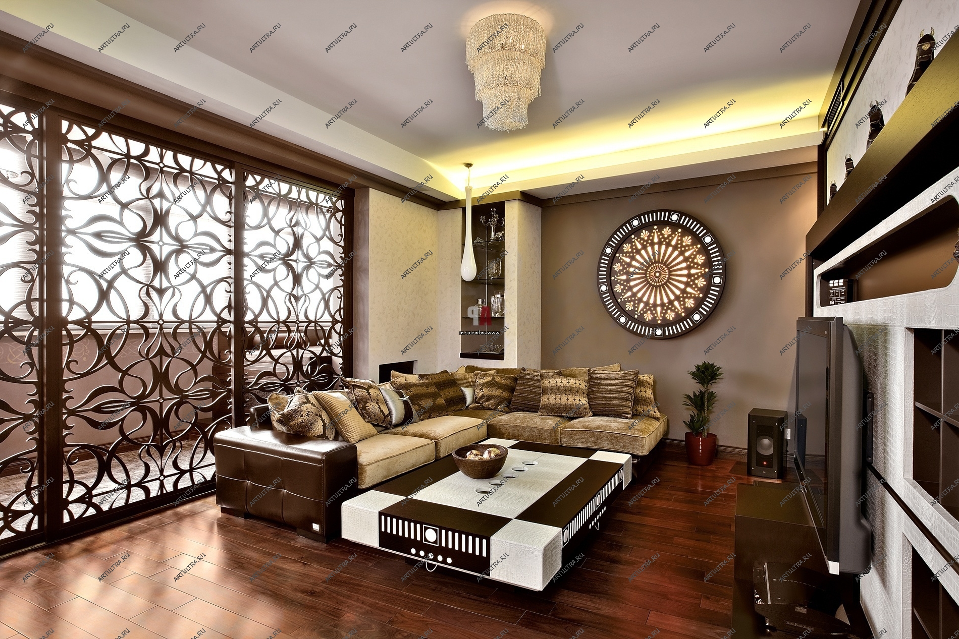 Типы декоративных перегородок в гостиной.