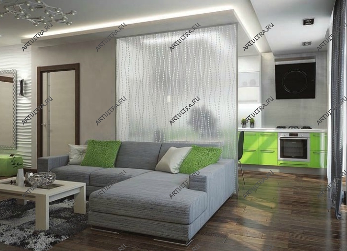 Типы декоративных перегородок в гостиной.