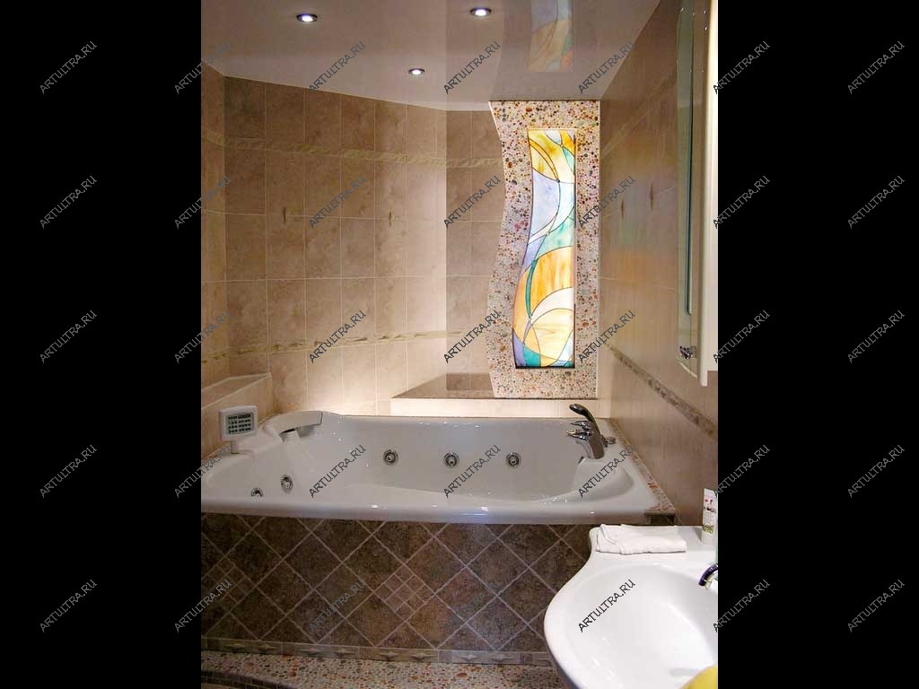 витражная перегородка в ванной