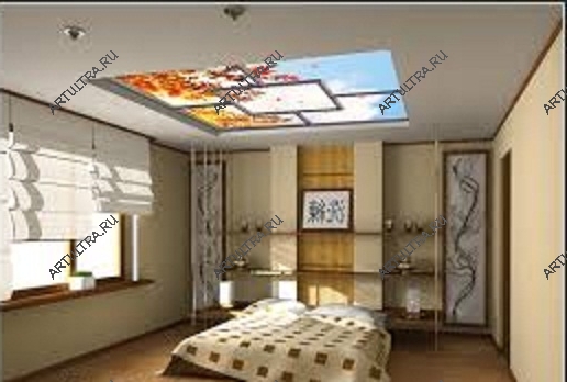 Фото витражного потолка в спальне