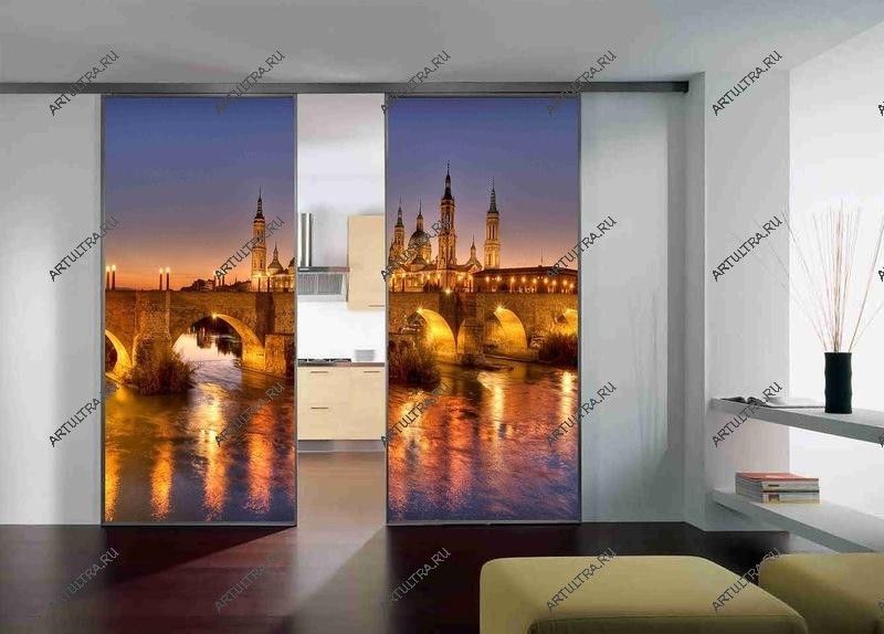 Фото на стекле раздвижной двери